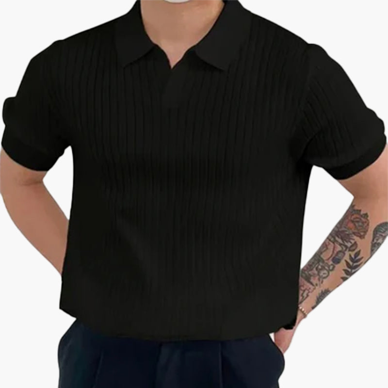 Alberto Ribbed Cotton Polo