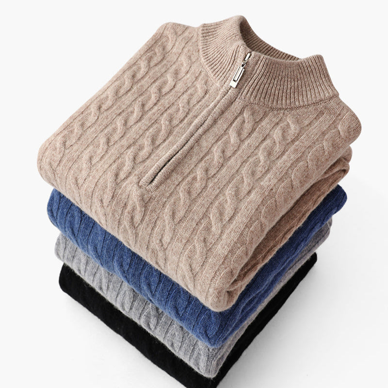 Royal Cashmere Woven Half Zip