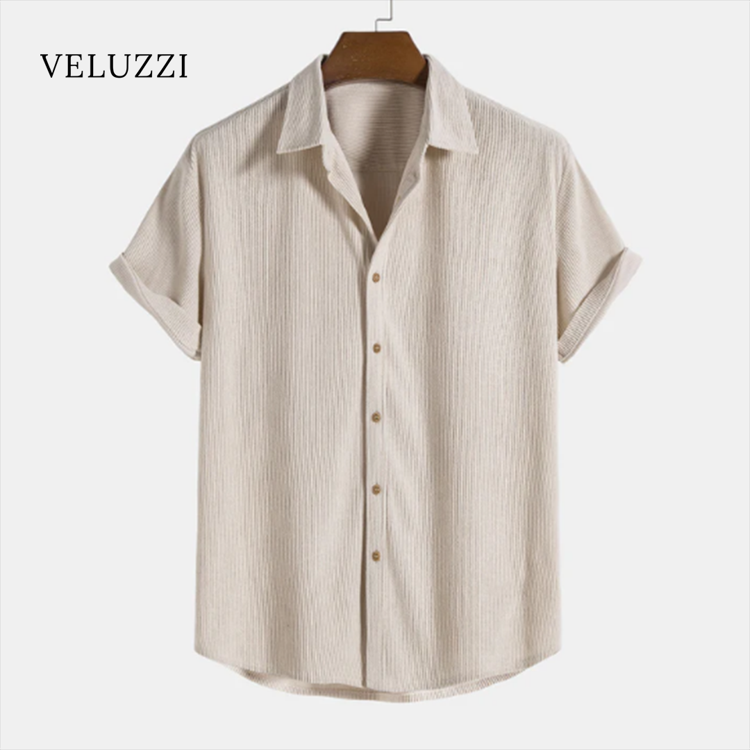 Short-Sleeve Corduroy Button-Up Shirt