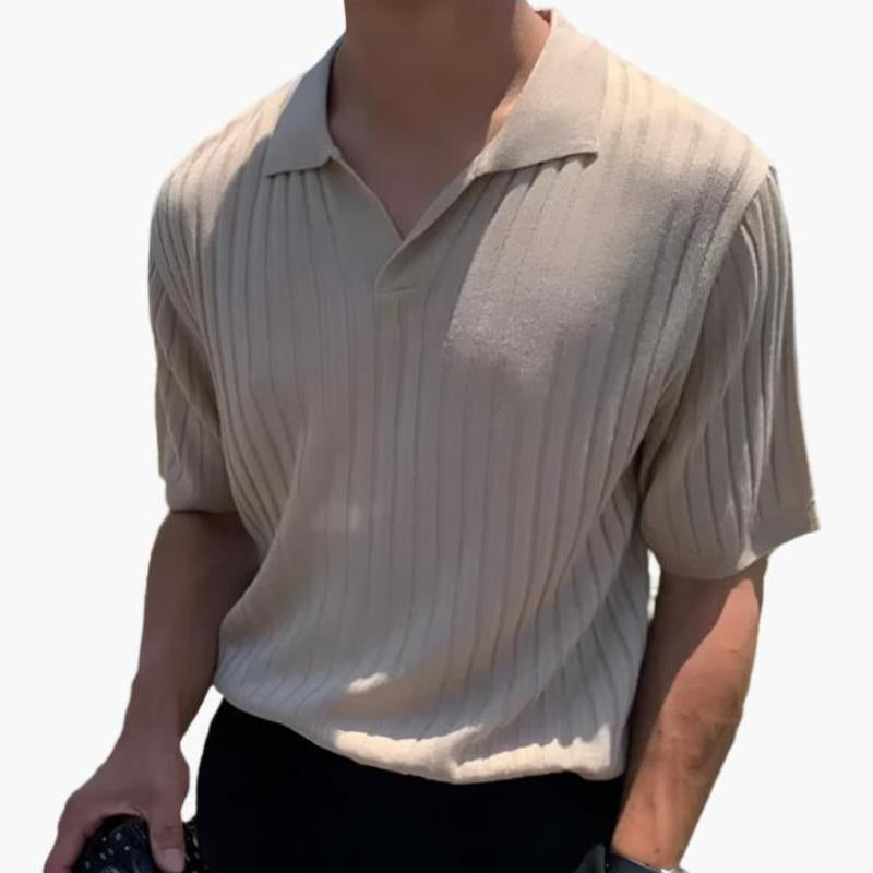 Alberto Ribbed Cotton Polo