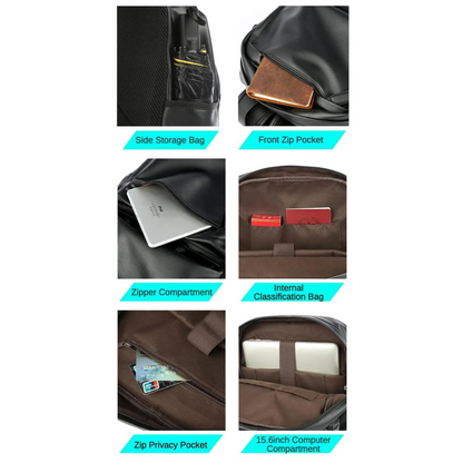 Waterproof Leather Backpack