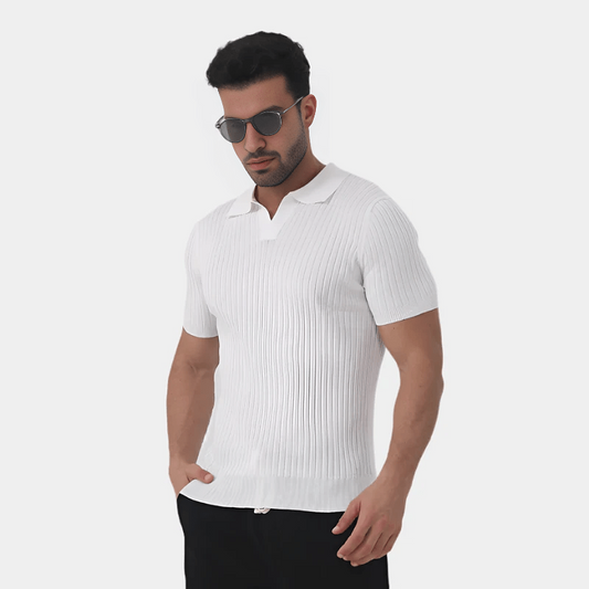 Alberto Ribbed Cotton Polo