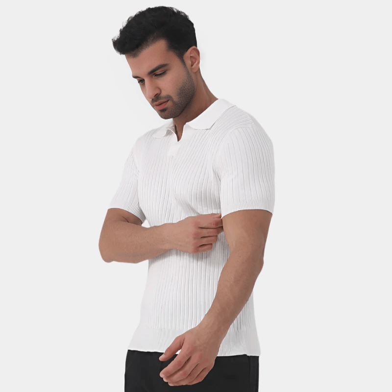 Alberto Ribbed Cotton Polo