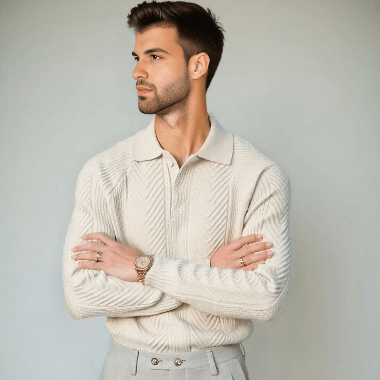 Alessio Long Sleeve Knit Polo