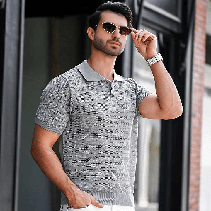 Alessio Textured Knit Polo