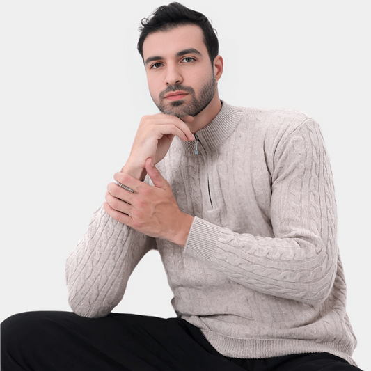 Royal Cashmere Woven Half Zip