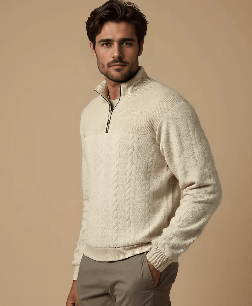 Timeless Elegance Quarter Zip Sweater