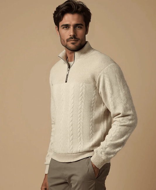 Timeless Elegance Quarter Zip Sweater