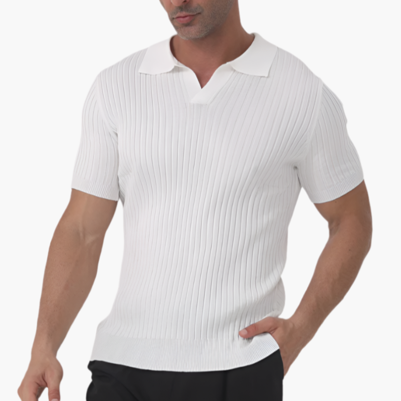 Alberto Ribbed Cotton Polo