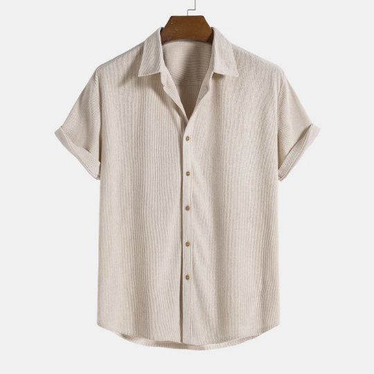 Short-Sleeve Corduroy Button-Up Shirt