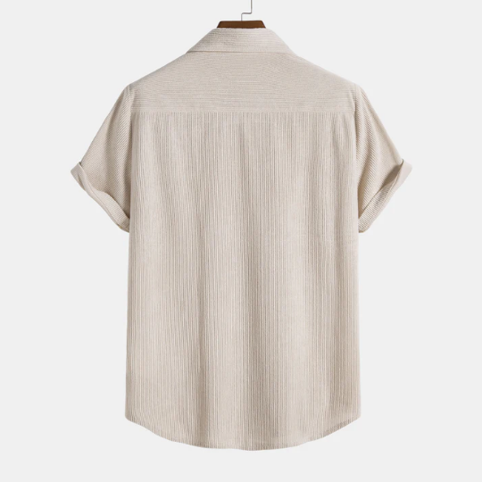 Short-Sleeve Corduroy Button-Up Shirt