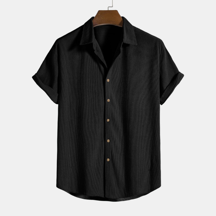 Short-Sleeve Corduroy Button-Up Shirt