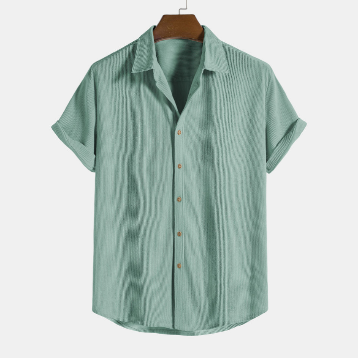 Short-Sleeve Corduroy Button-Up Shirt