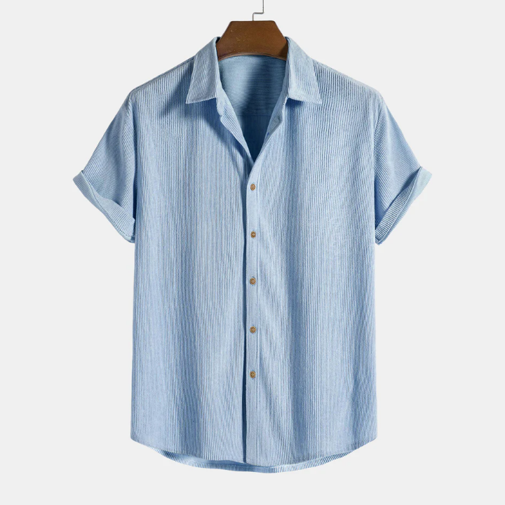 Short-Sleeve Corduroy Button-Up Shirt